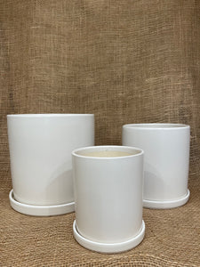 Ceramic Plant Pot Trio, White