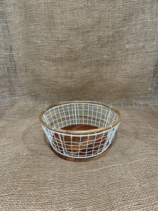 Metal Wire & Wood Bowl