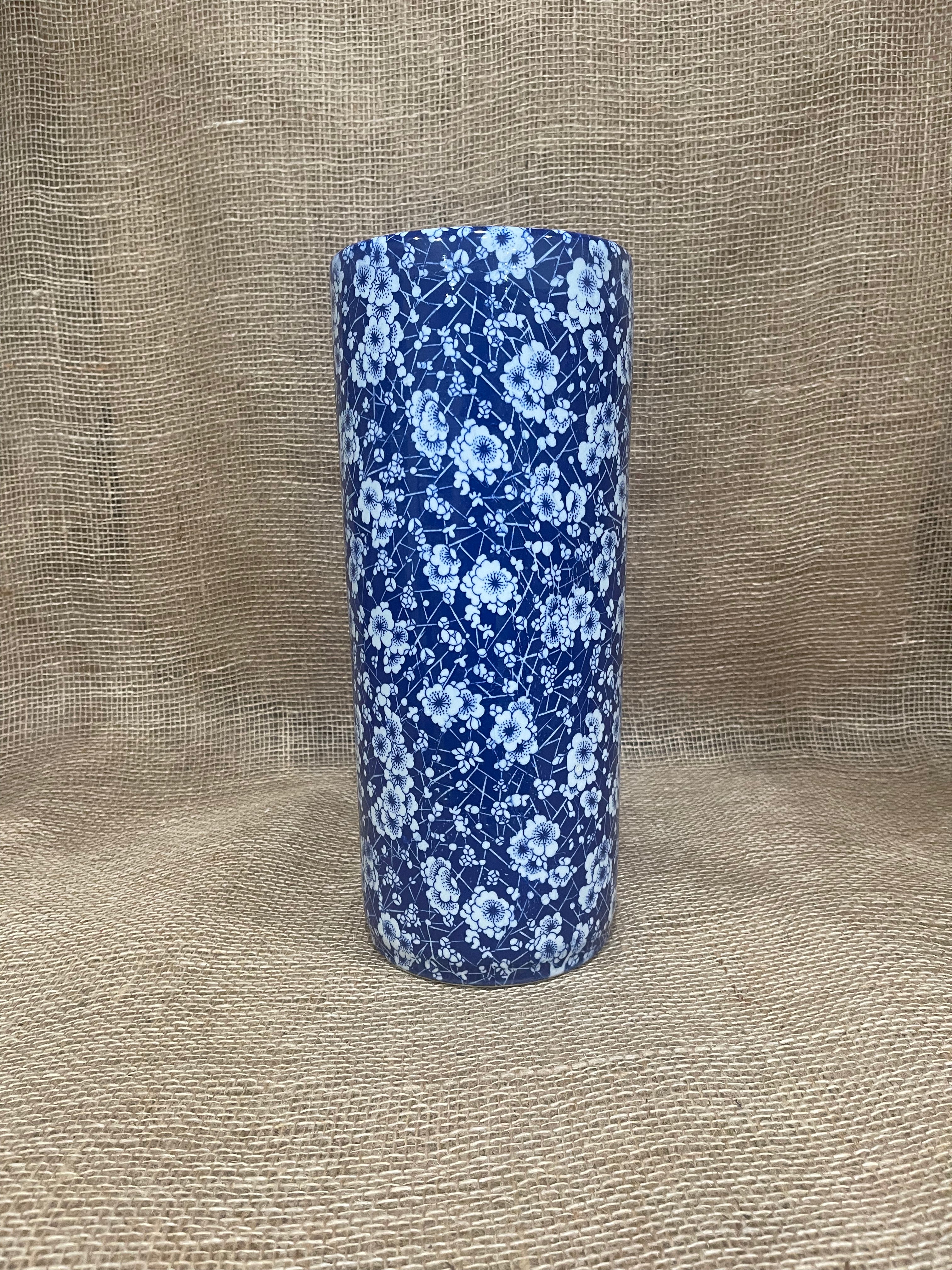 Blue & White Chinoiserie Vase, Medium