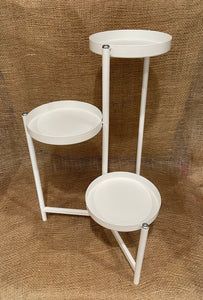 Powder Coated Metal White Plant Stand