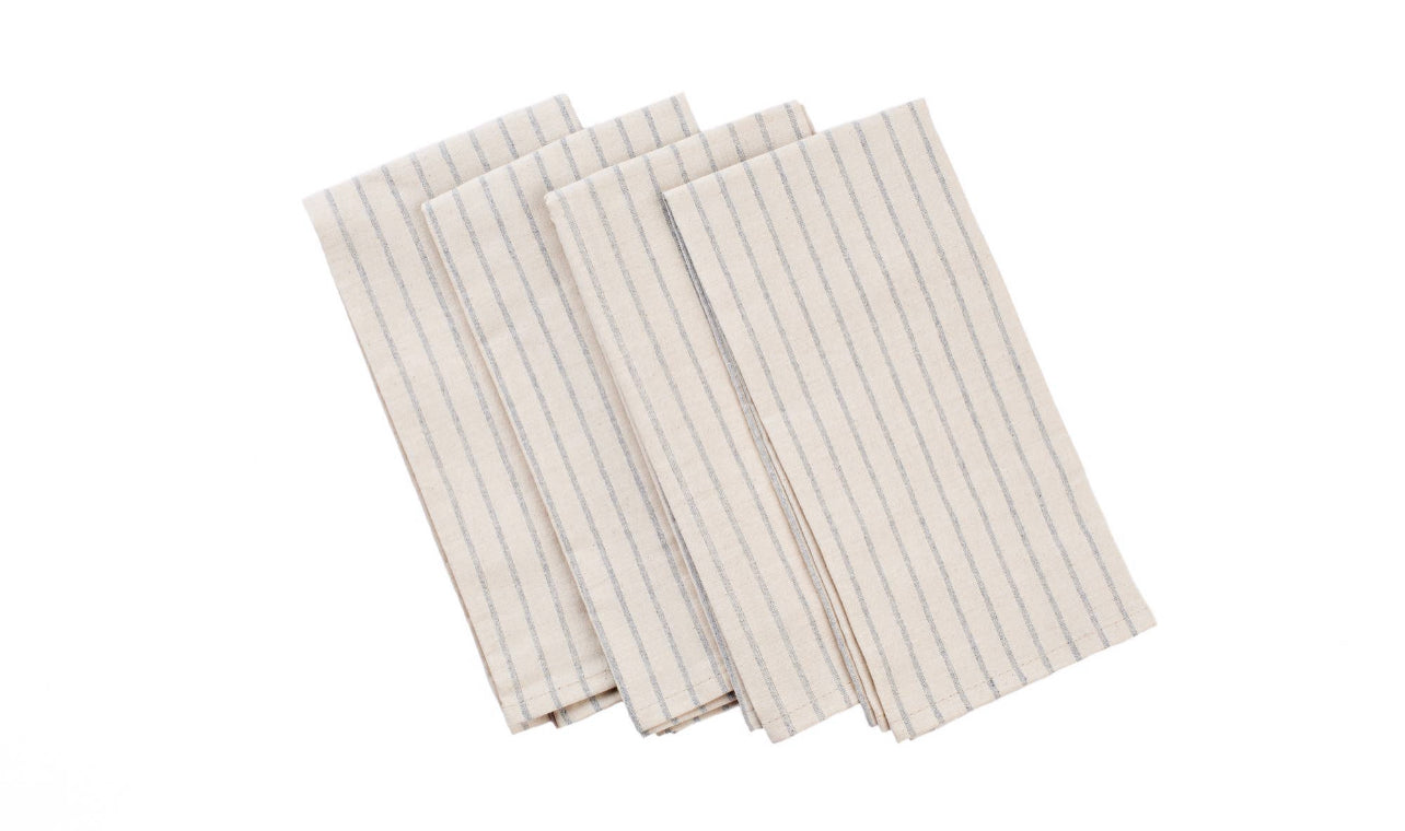 Set of Cotton Napkins - Natural Striped