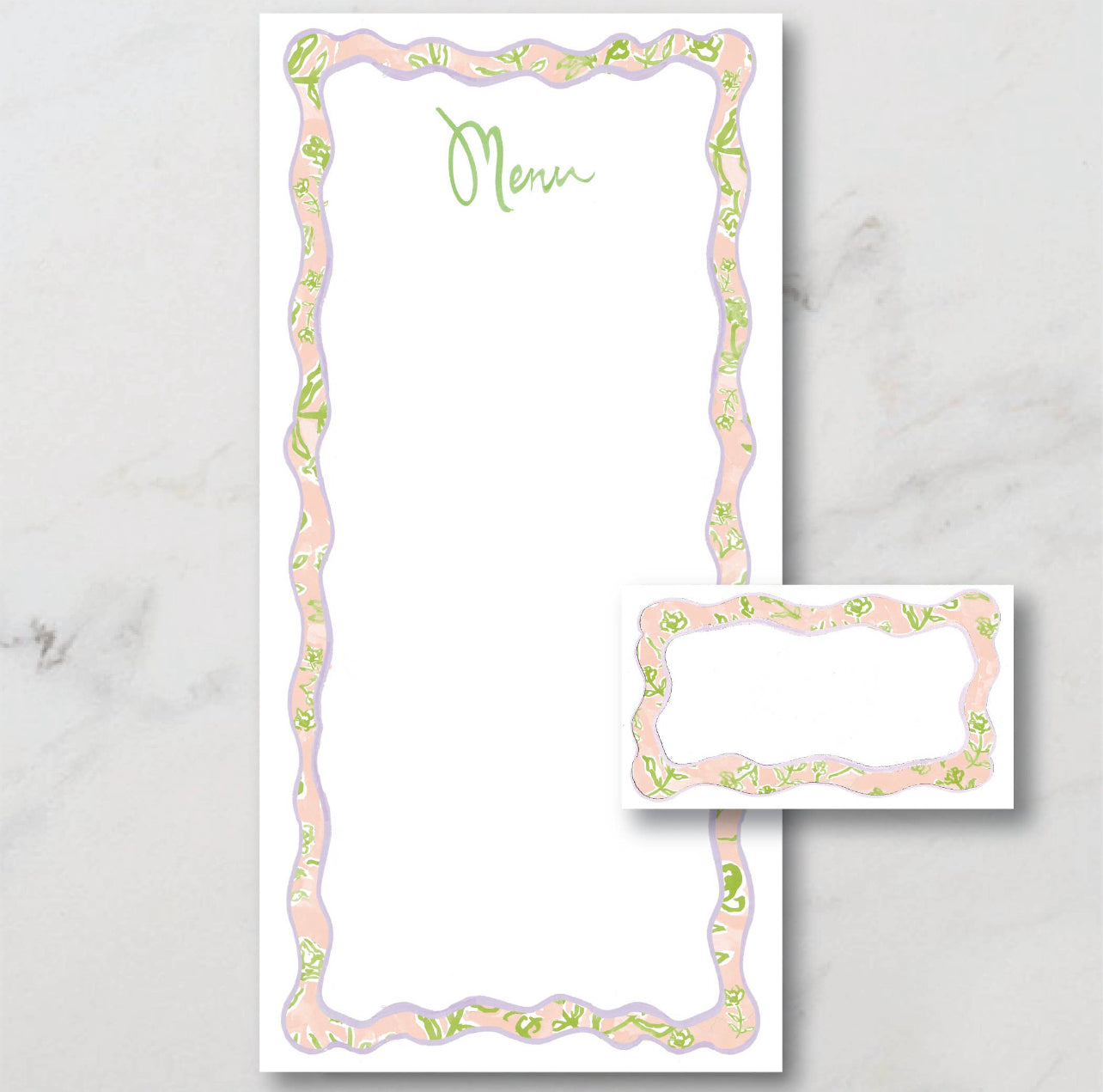 Summer Florals Blank Menu Card