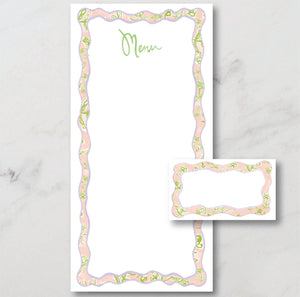 Summer Florals Blank Menu Card