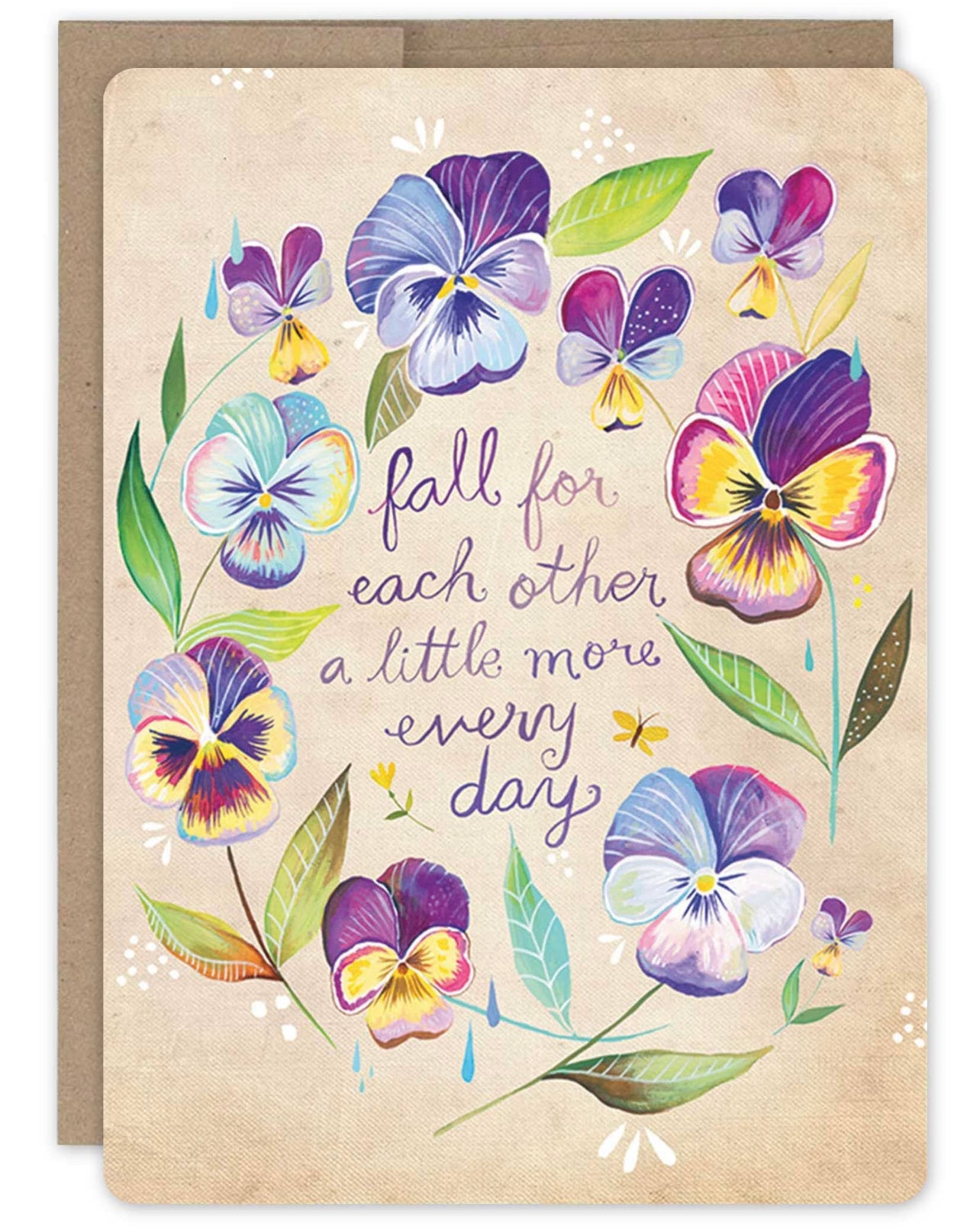 Pansy Wreath Wedding Card
