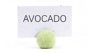 Merino Wool Ball Placecard Holders - Avocado