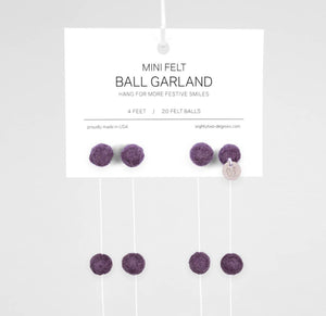 Merino Wool Ball Garland - Fig
