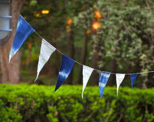 Shibori Indigo Pennant Flag Garland