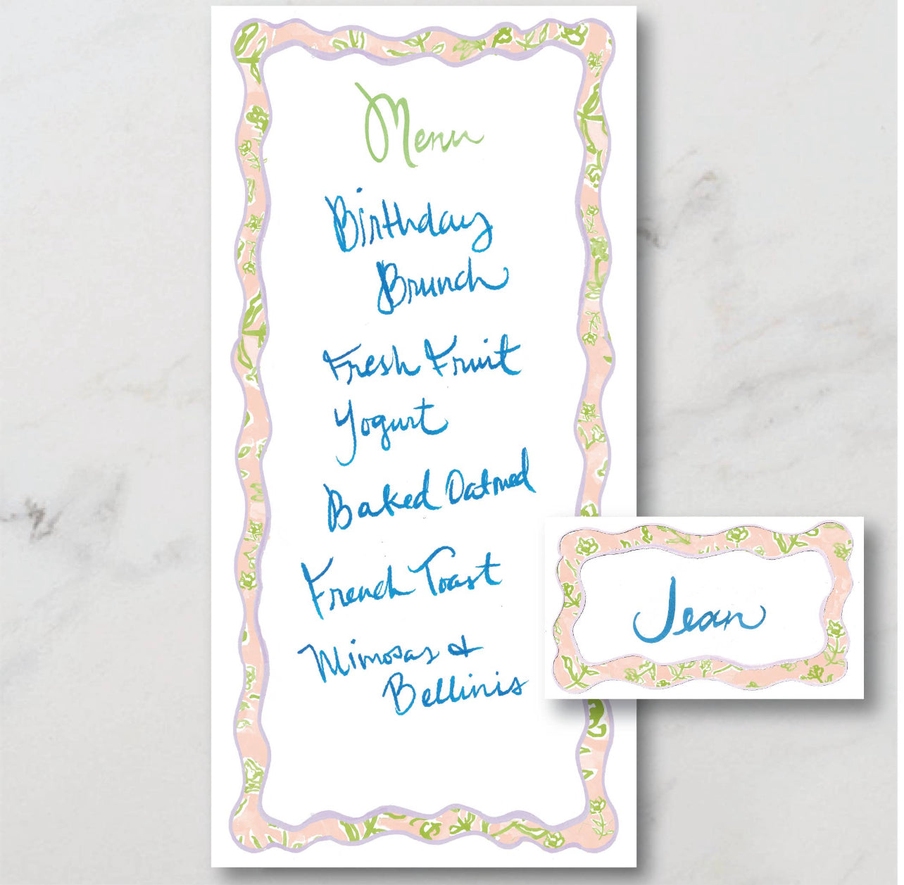 Summer Florals Blank Name Place Card (tented)
