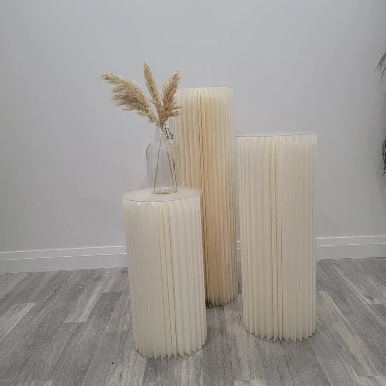 Pleated Paper Pedestal Set