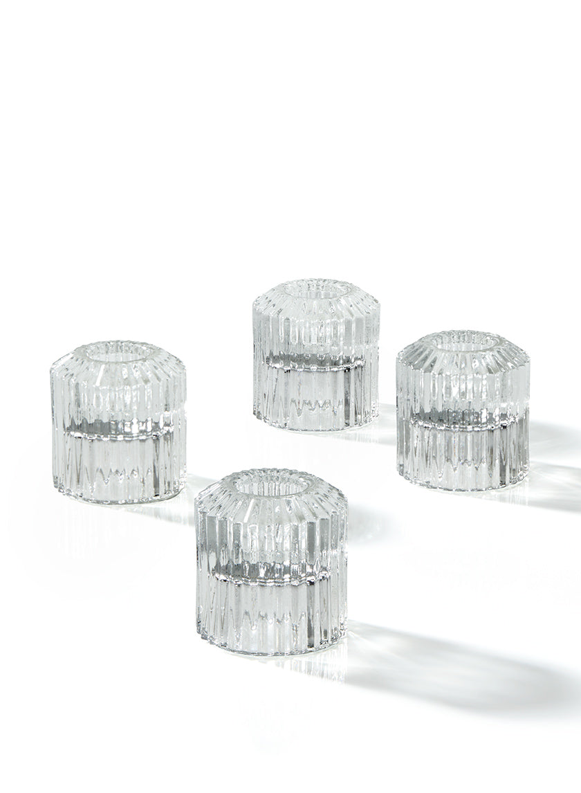 Pleated Glass Candle Holder